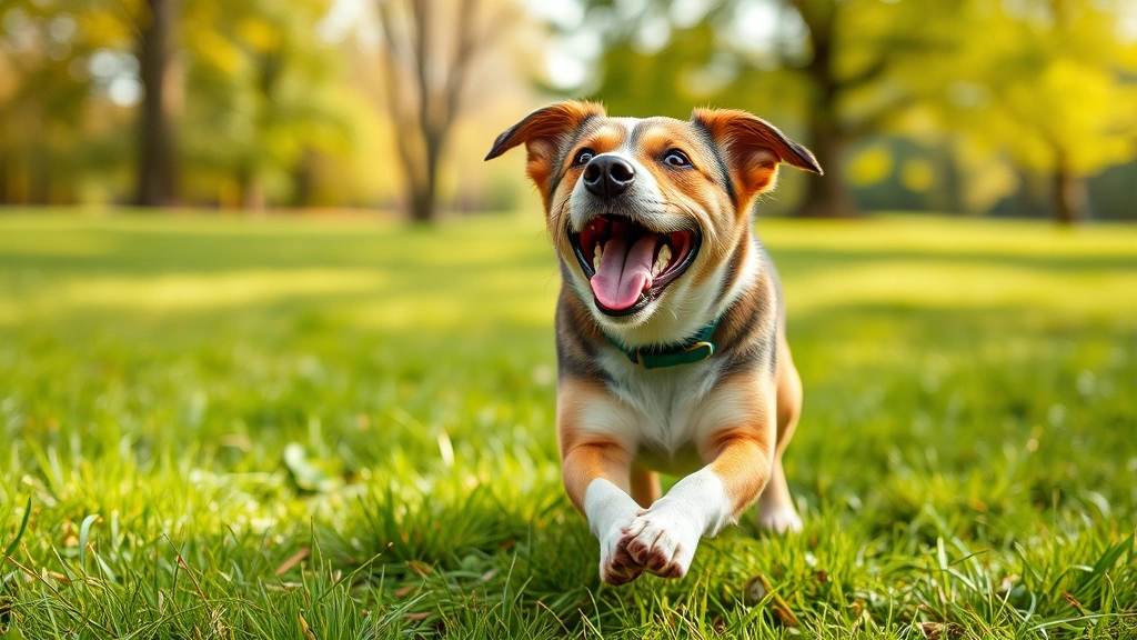 why does my dog keep hacking -
Photorealistic scene of a healthy dog playing outdoors in fresh air with green