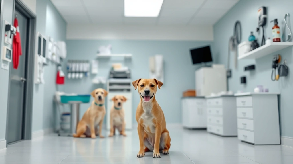 why does my dog keep throwing up -
veterinary clinic setting in background