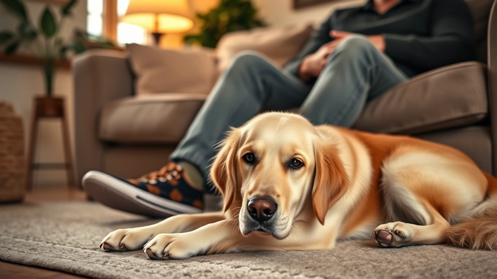 why does my dog lay at my feet dog photo 0