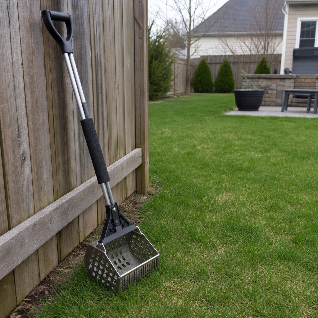 Dog waste removal tools for preventing bacterial contamination in backyard